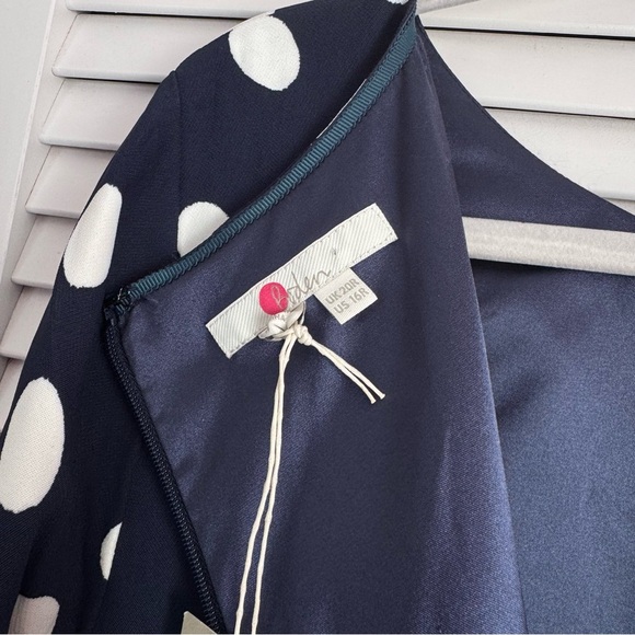 Boden Flippy Polka Dot Midi Dress Navy White Size 16 (XL) NWT - Picture 10 of 12
